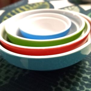 TASTY* Brand Pinch Bowl set,, Nesting Prep Bowls Primary Colors